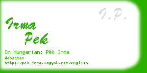 irma pek business card
