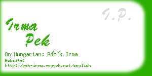 irma pek business card